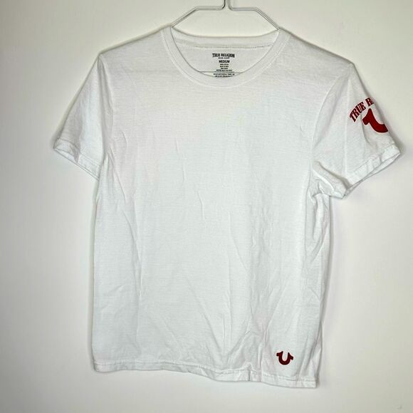 True Religion Medium Short Sleeve T-Shirt With Iconic Sleeve Logo - Picture 3 of 6